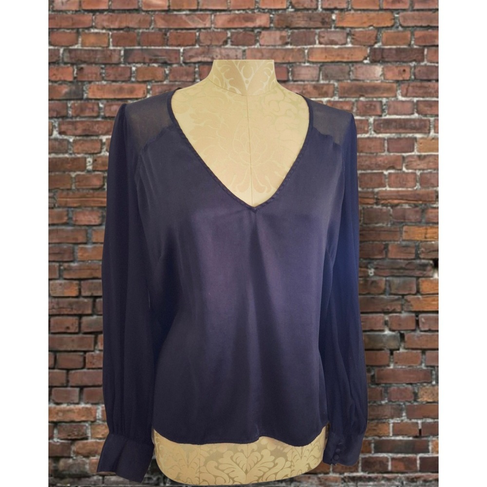 Generation Love Silk Gothic Black Long Sleeve Blouse Size Large
